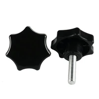 1pcs m10 thumb screws of 7 angle star type 60 black plastic plum bakelite hand tighten screws clamping knob manual handle screw