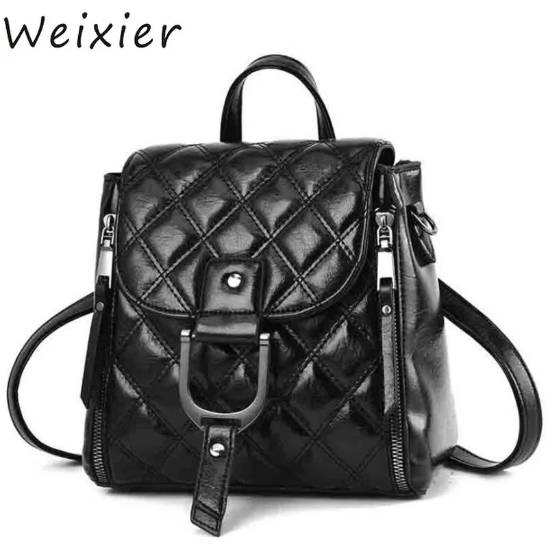 

Рюкзак женский WEIXIER, из искусственной кожи, в клетку, LW-65