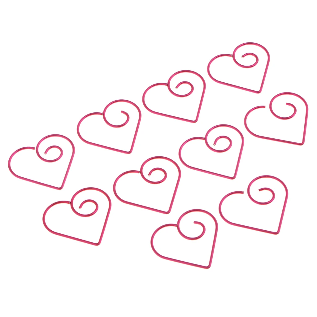 

10 шт., зажимы для бумаги в форме сердца