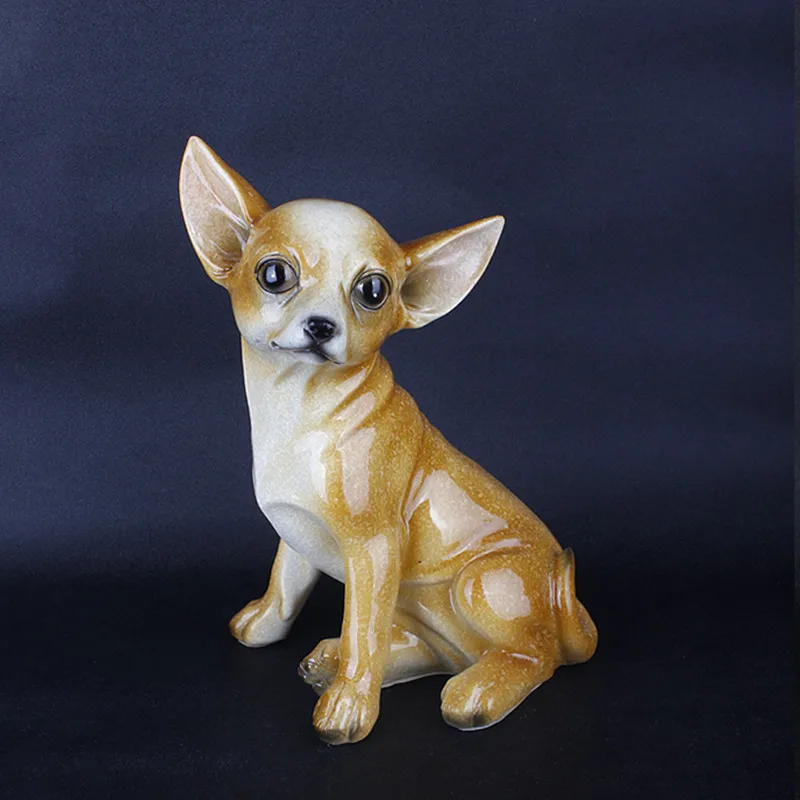 Chihuahua Маленькая собака элегантный милый Чихуахуа Бигль боксер собака творческая личность Чихуахуа собака Смола собака Настольный орнамент фигурка лучший подарок - Цвет: Chihuahua