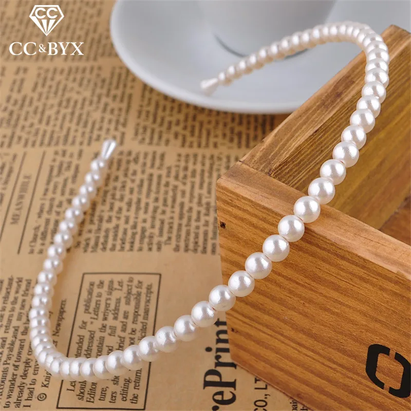 Женские свадебные обручи для волос CC тиара с жемчужинами в виде короны корейский