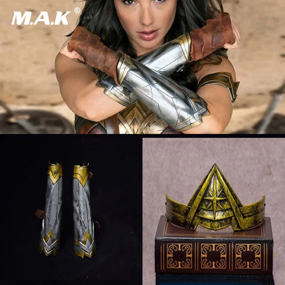 1:1 Весы фигурку Хэллоуин Косплэй Интимные аксессуары Wonder Woman ARM наручи перчатку манжетами+ повязка на голову Набор с короной