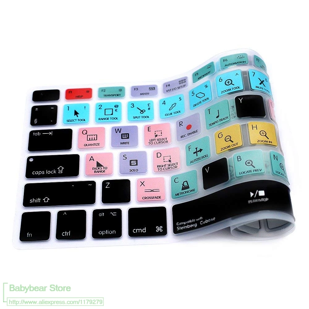 Силиконовый чехол для клавиатуры Steinberg Cubase Hotkey клавиши быстрого доступа старого
