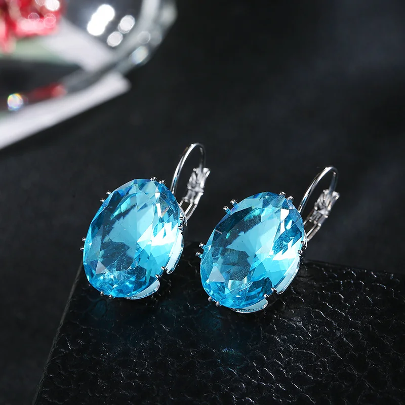 Женские серьги кольца с фианитом 13 х18 мм 4 цвета|colorful hoop earrings|hoop earrings for womenfashion |