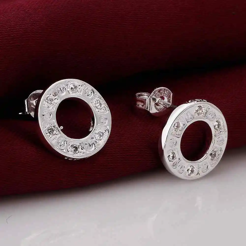 Hot sale! 925 silver earring circle watching stud pendientes to.us bear jewellery SMTE564 | Украшения и аксессуары