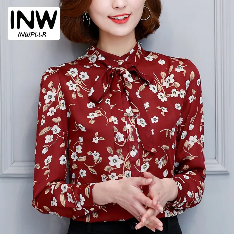 Мода 2017 г. Для женщин Рубашки для мальчиков с цветочным принтом blusas feminina длинными