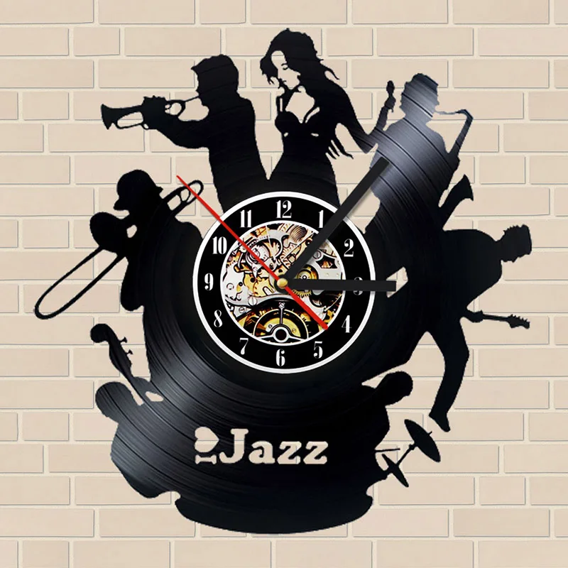 Черные виниловые часы Jazz настенные с подвеской креативные компакт диски