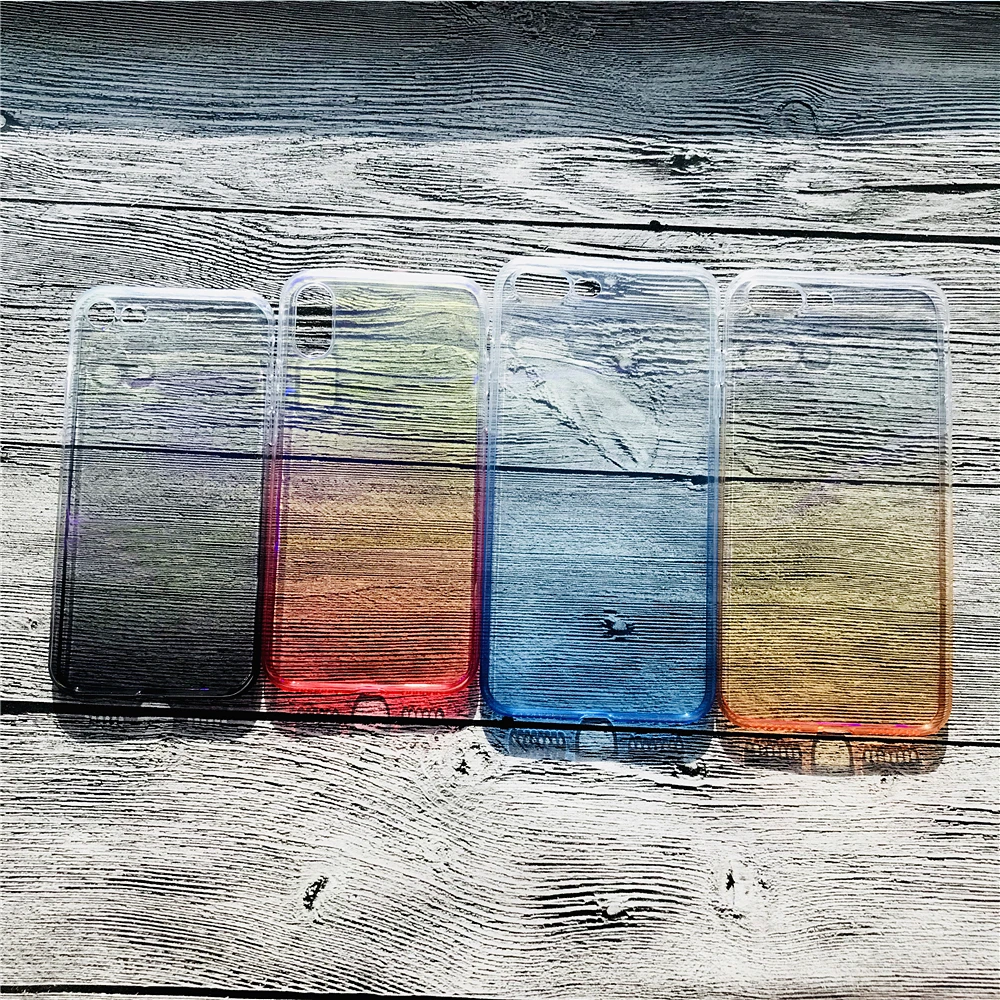 Colorful Blu-ray Gradient Phone Case For IPhone 6 6s Plus Transparent Ultra Thin Soft TPU Back Cover Capa Conque |