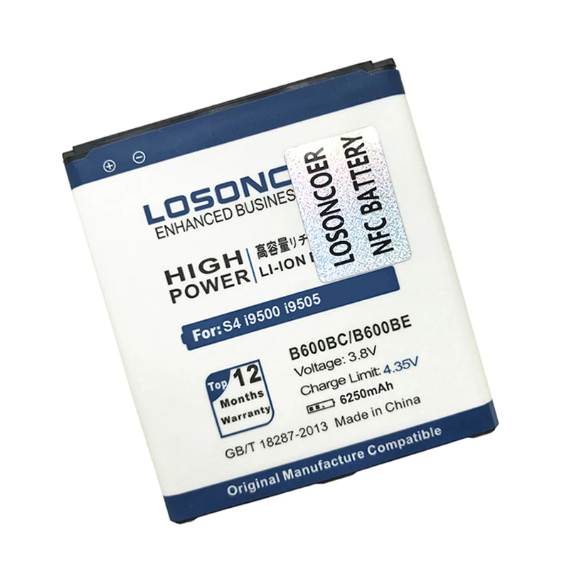 Losoncoer B600BC B600BE для samsung GALAXY S4 NFC i9500 i9502 i9508 i959 i959 R970 g7106 i9158 i9506 активный I9295 i9505 Батарея