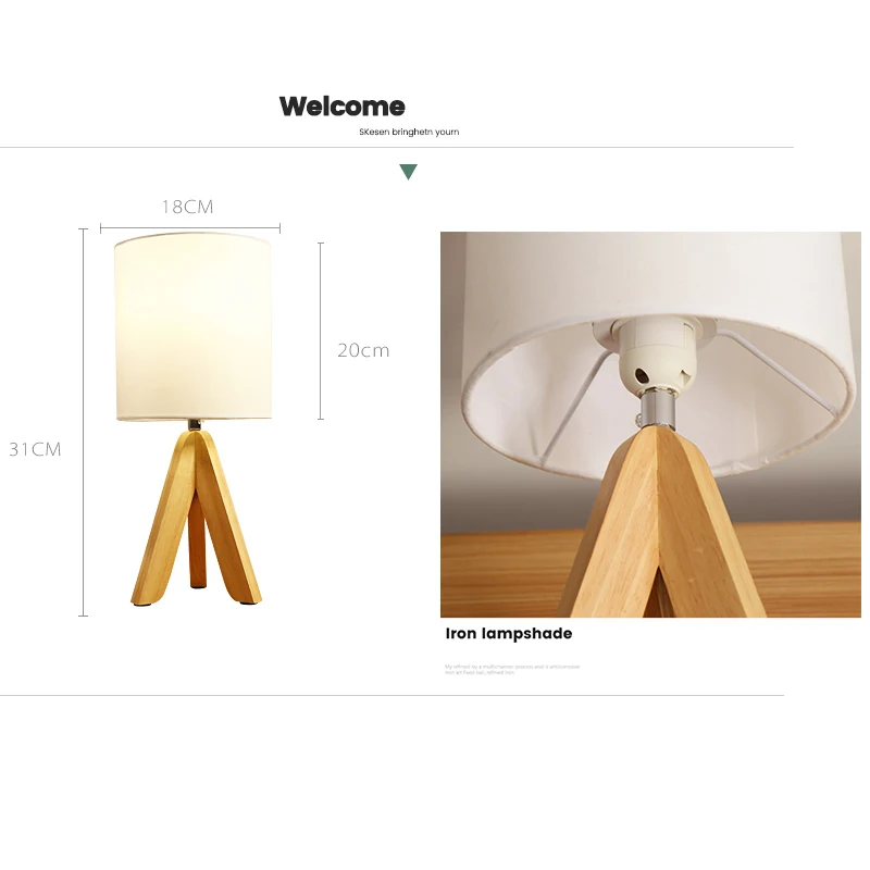 Современная Деревянная настольная лампа светодиодный светильник в стиле лофт