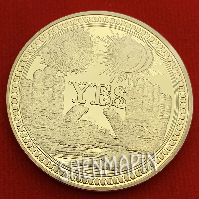 Памятная монета Да и нет да Искусство культуры решение трехмерная в стиле ретро