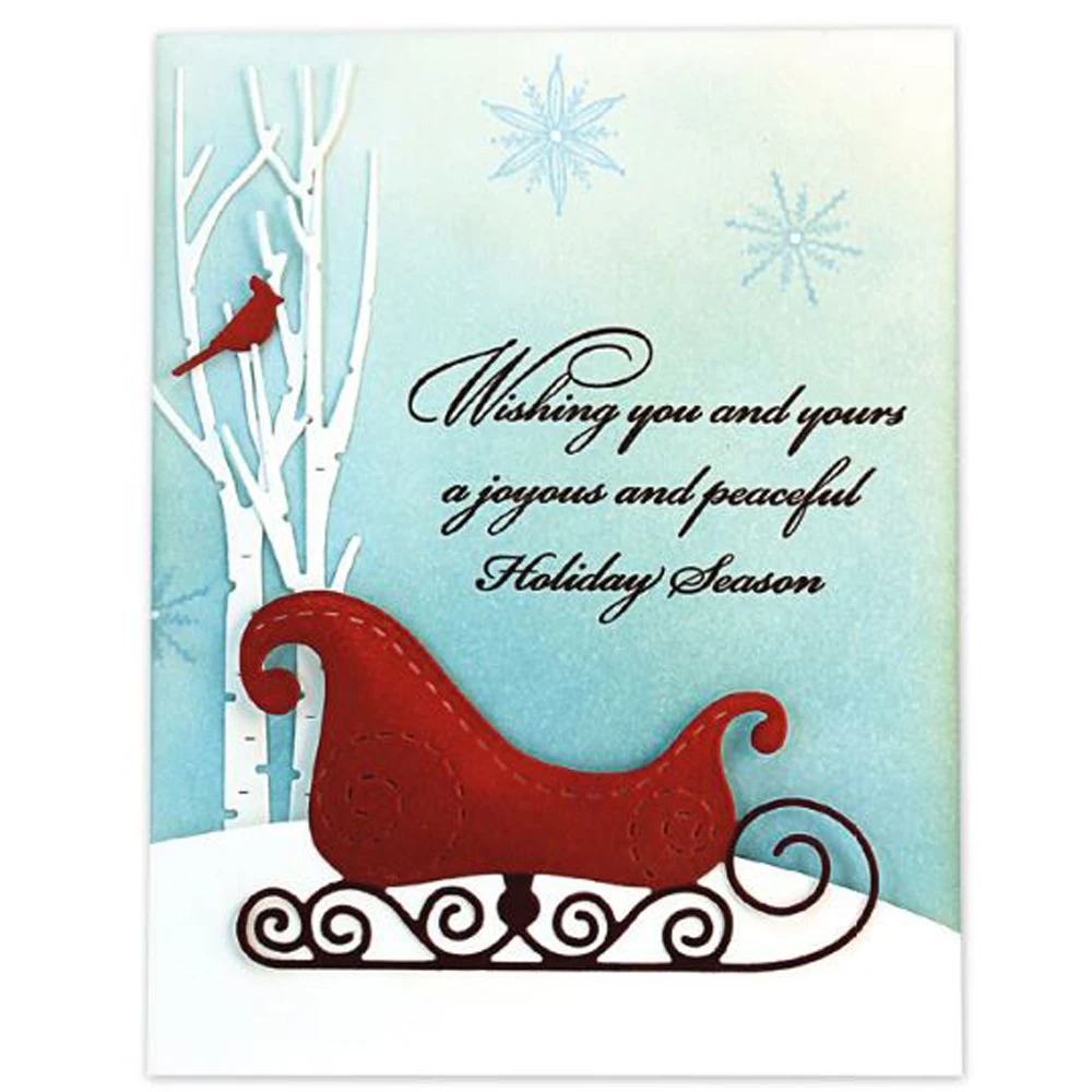 

Christmas Sleigh Sled Metal Cutting Dies 2018 Stencil For DIY Scrapbooking Christmas Decorative Embossing Dies Scrapbooking