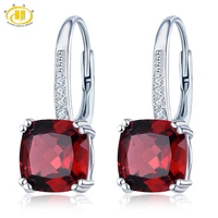hutang 5 20ct natural garnet womens drop earrings red gemstone solid 925 sterling silver fine classic jewelry new arrival gift