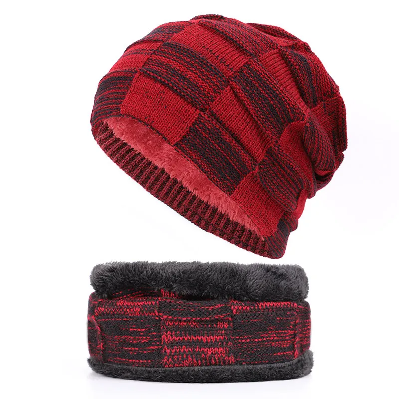 Winter Men's Knitted Cotton Warm and Comfortable New Fashion Women's Universal Ski Mask Hat Scarf Skull Cap for Men Beanies bone - Цвет: 5