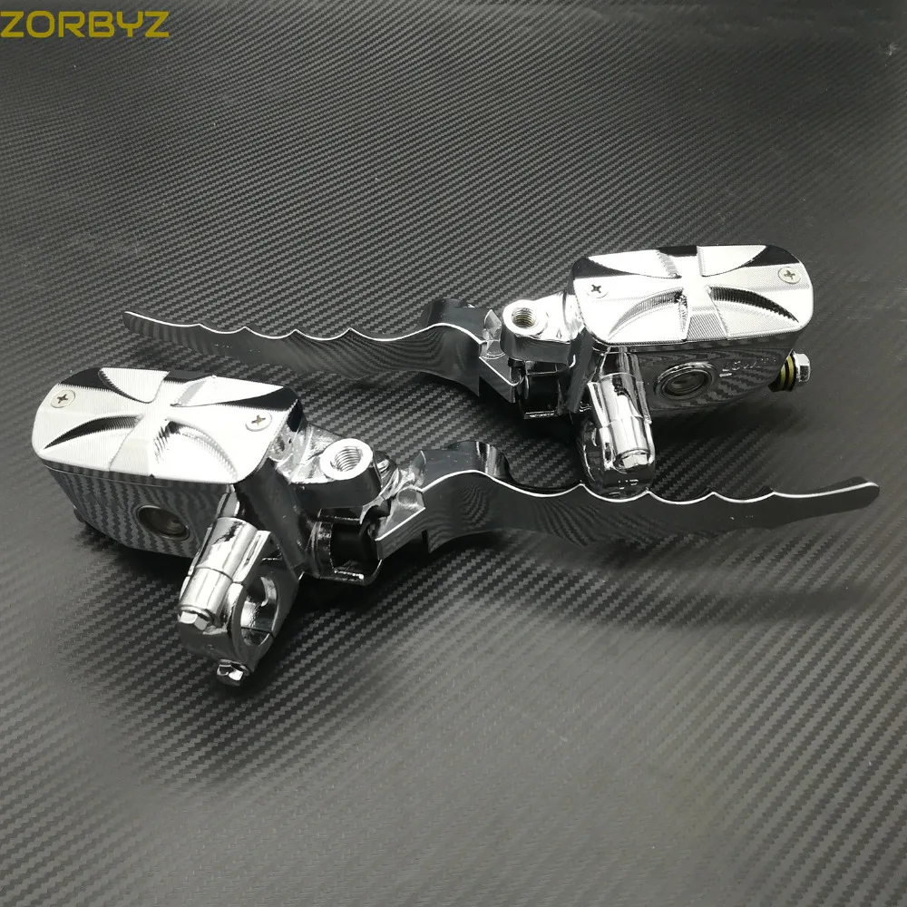 ZORBYZ мотоцикл 7/8 &quot22 мм черный/хром поперечное управление резервуар 14 отверстие