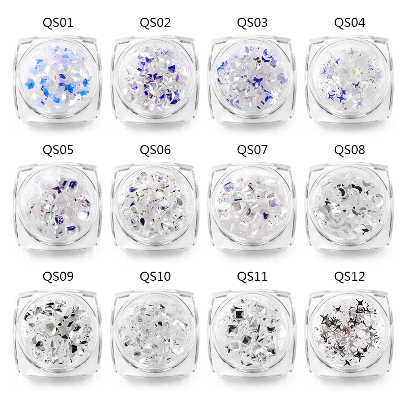 1 флакон блестящие хлопья для ногтей смешанные AB блестки Звезда Луна акриловая