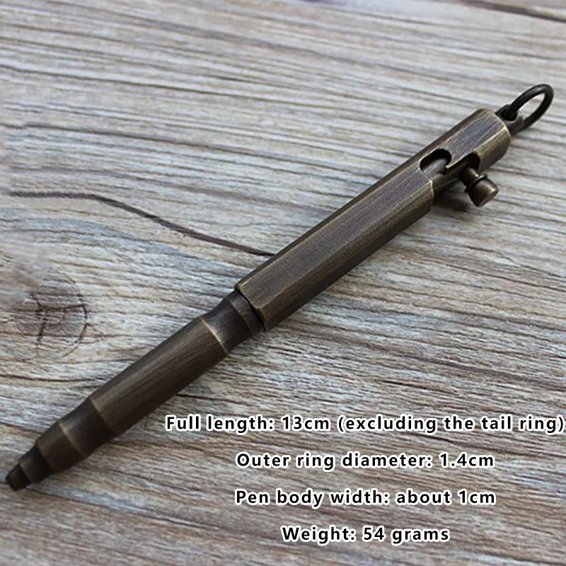 

Латунная винтажная ручка с матовой поверхностью и болтом, дизайнерская искусственная тактическая ручка, ручка для подписи, подарок, роскош...