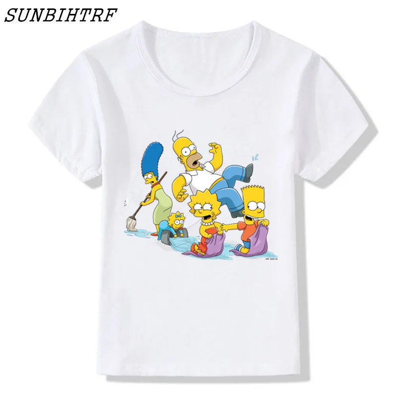 2018 г. Детская футболка с короткими рукавами и круглым вырезом забавным рисунком