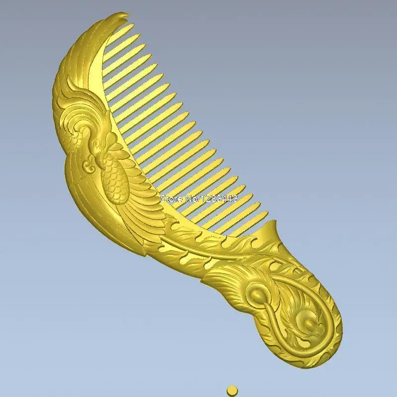 Расческа с Фениксом 3d фотоэлемент для ЧПУ в формате STL модель станка ЧПУ|comb machine|3d