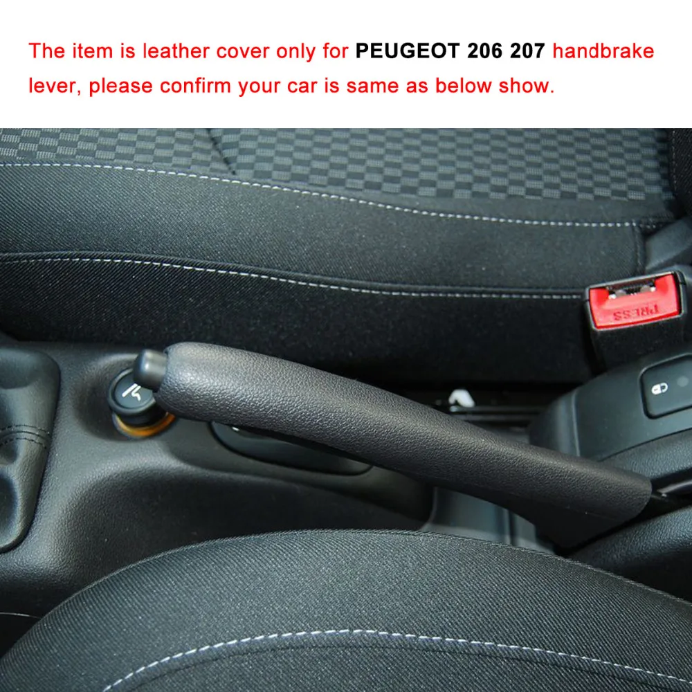 Yuji-Hong Car Handbrake Covers Case for Peugeot 206 207 Citroen C2 Genuine Leather Car-styling Auto Grips Black | Автомобили и