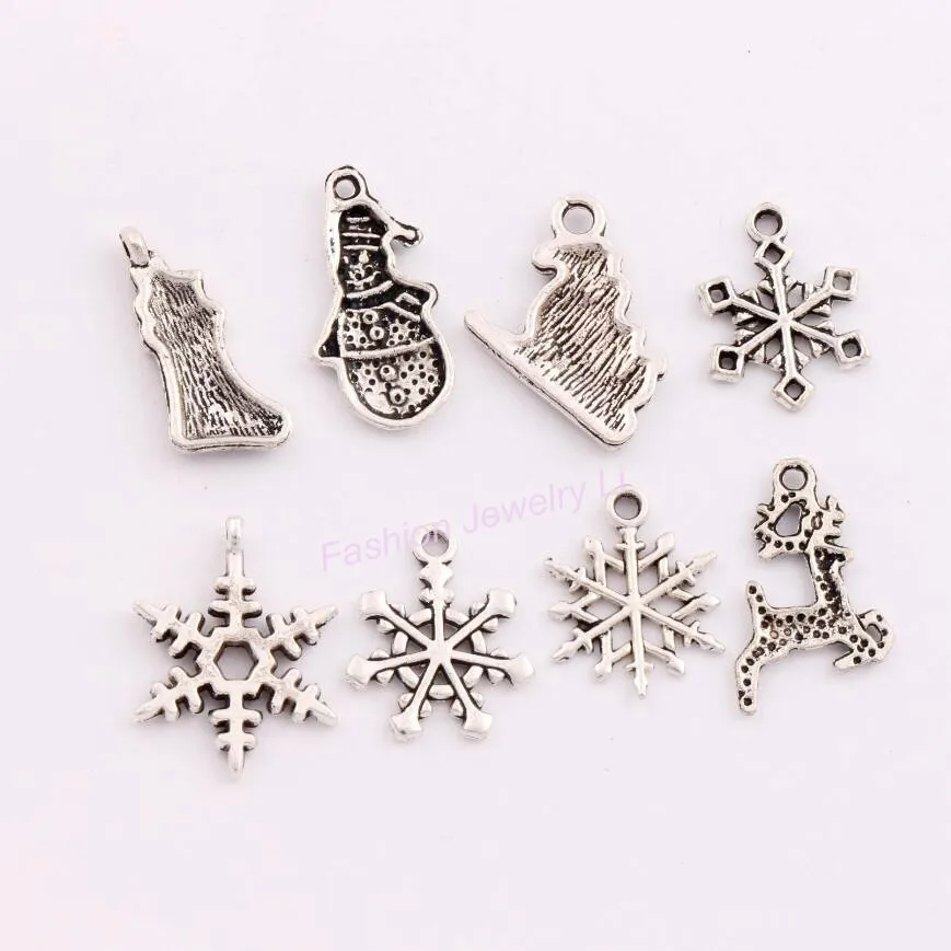 Рождественская елка Санта сани Лось Снежинка разделитель очаровательные бусины