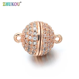 10*14 мм латунные кубические циркониевые шаровидные застежки-крючки для ювелирных изделий своими руками, разные цвета, Модель: VK72