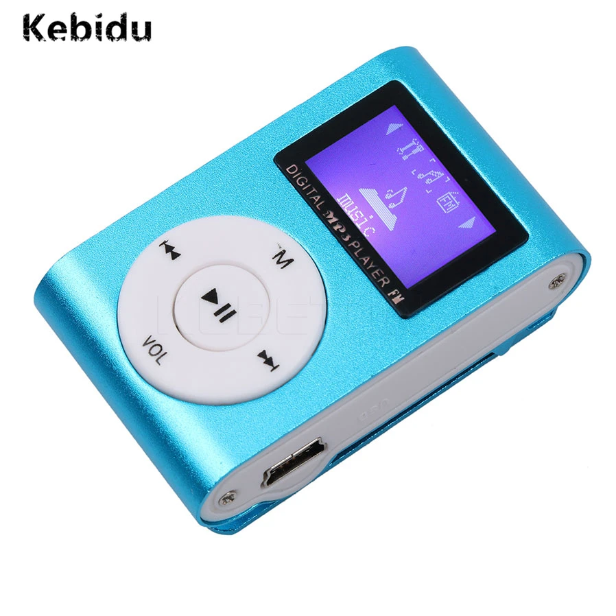 Музыкальный mp3 плеер Kebidu с ЖК экраном металлические наушники мини зажимом USB