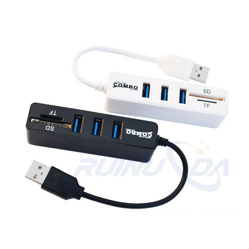 Ruinuoda USB 2.0 HUB Portable 3 ports Splitter adapter combo hub multi SD / TF card reader | Компьютеры и офис