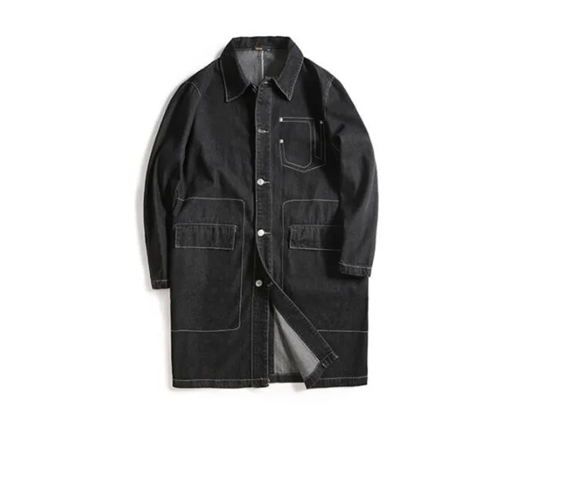Большие размеры, XXL-7XL, Мужская джинсовая ветровка, осенне-зимние модели, длинная куртка, брендовая повседневная куртка