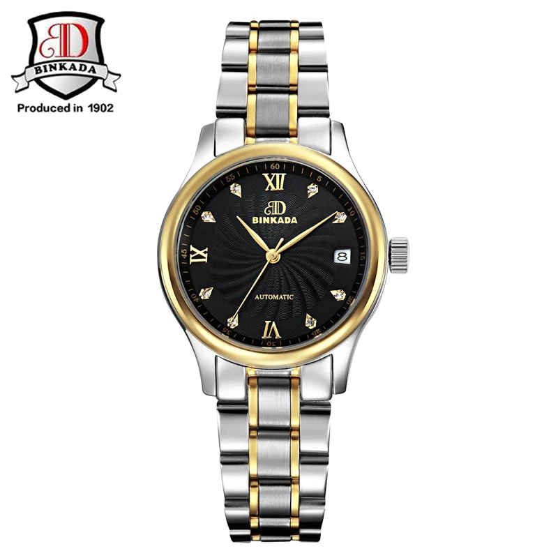BINKADA 2019 женские Автоматические часы Роскошные бизнес сапфир алмаз механические
