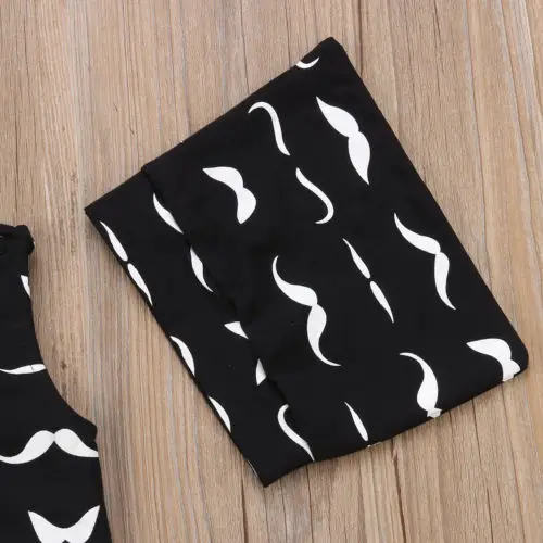 Infant Baby Boys Girls Clothes Romper Jumpsuit Playsuit Mustache Printed Cute Cotton Outfits Hat 2pcs 0-24M | Детская одежда и