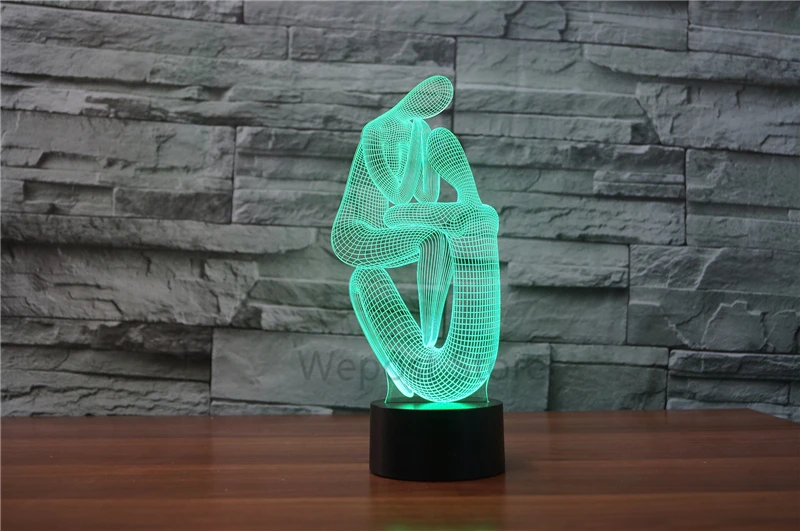 Акриловые 7 цветов Изменение 3D светодиодный ночник медитация двойной Йога