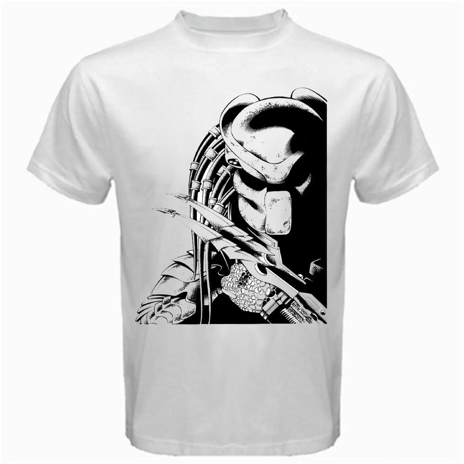 Predator type 2 classic movie alien tv eighties retro Tshirt White | Мужская одежда