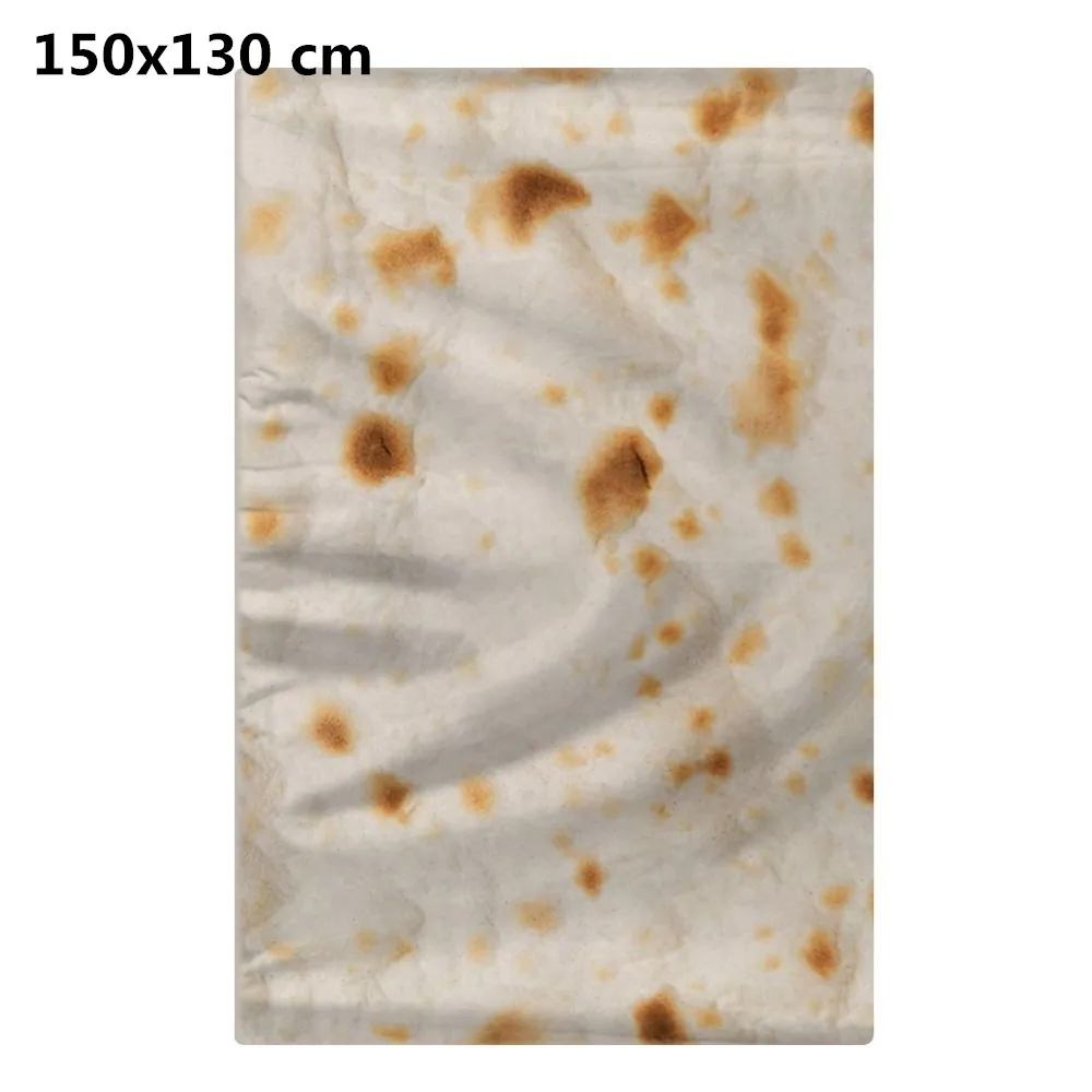 150x130cm Fanaijia мексиканское одеяло для приготовления пищи, буррито, одеяло, новинка, одеяло, идеально круглое Флисовое одеяло для дивана, тортилья - Цвет: 150x130cm