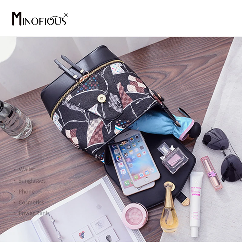 MINOFIOUS многофункциональный мини рюкзак Для женщин мультфильм печати из