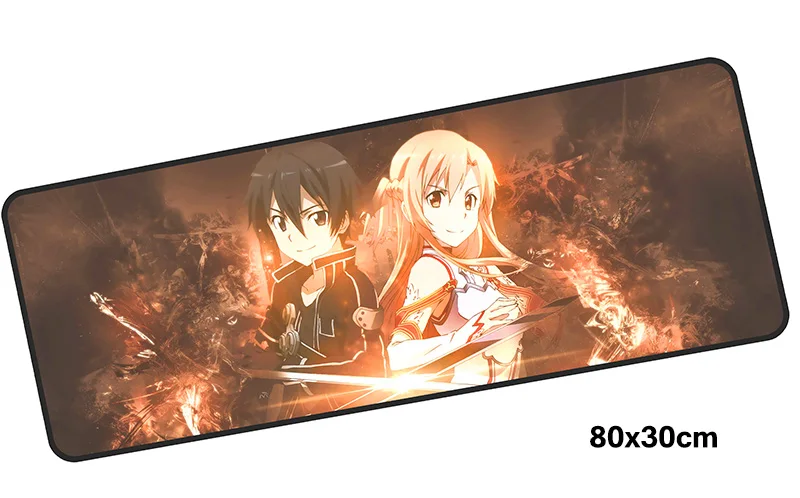 Sword Art Online коврик для мыши геймер 800x300X3 мм игровой коврик для мыши профессиональные аксессуары для ноутбуков ПК эргономичный коврик для ноутбука - Цвет: Size 800x300X3MM