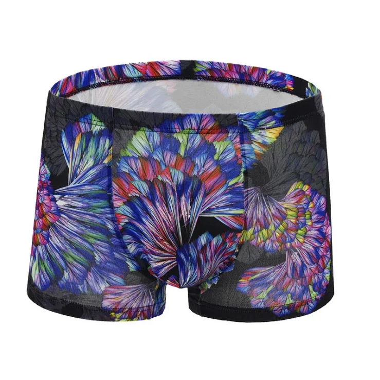 boxer black Мужские длинные трусы-боксеры с принтом, сексуальные трусы-боксеры с большим u-образным выпуклым мешочком, длинные трусы-боксеры, мужские Трусы-слипы - Цвет: boxer black