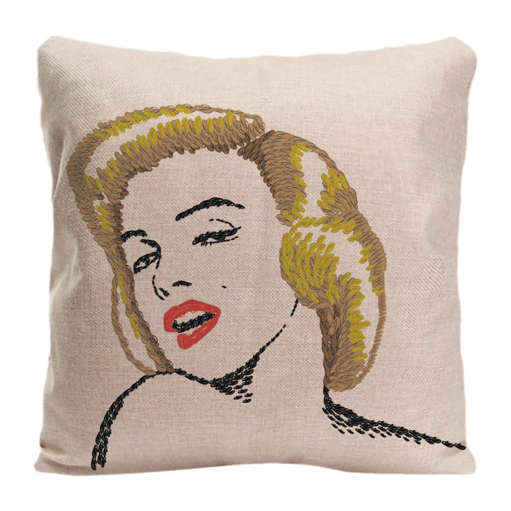 Декоративная наволочка для дивана с принтом блонд красавицы Монро идеальный