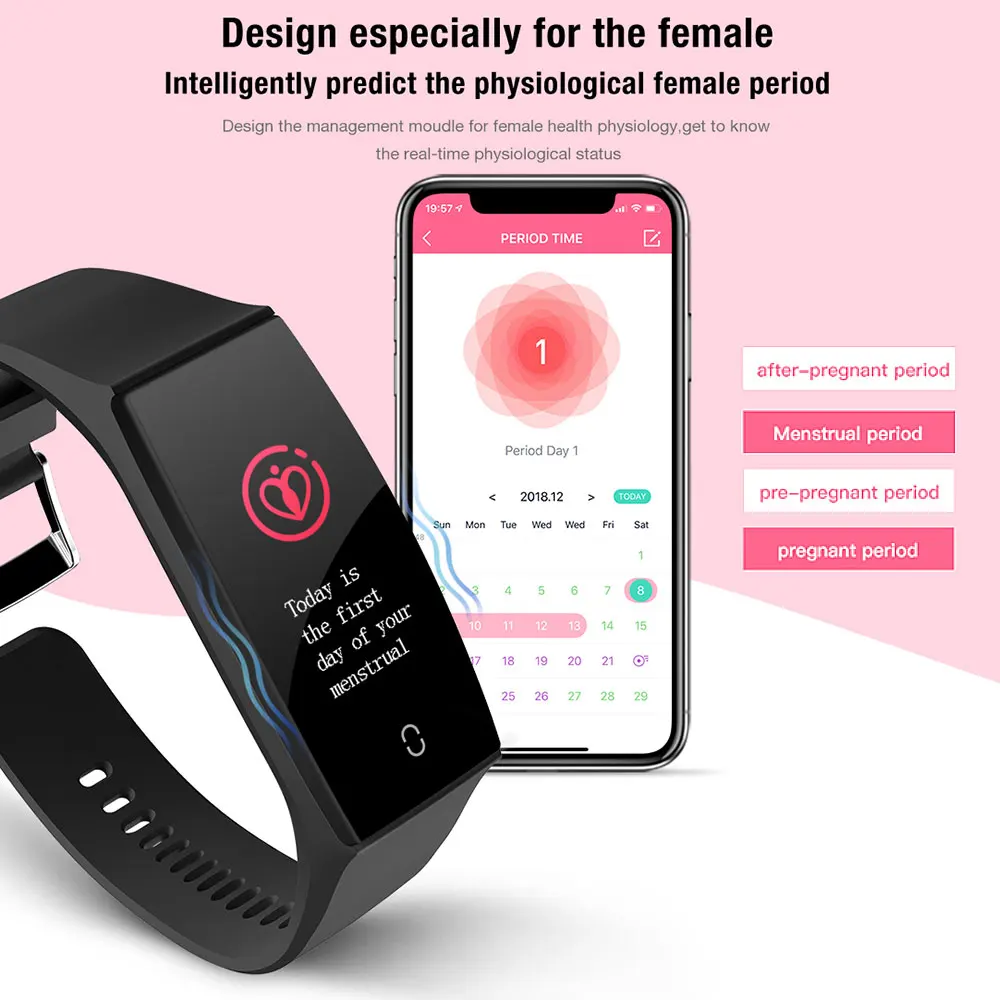 V18 смарт браслет IP67 водонепроницаемые часы фитнес кровяное давление монитор