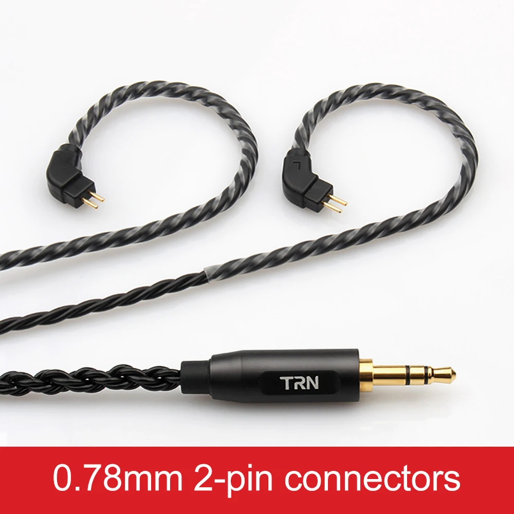Для TRN 0,75 мм 0,78 мм MMCX HiFi Качество звука 6 нитей проволоки тканый высококачественный штекер вокруг уха высокого класса провод кабель для гарнитуры
