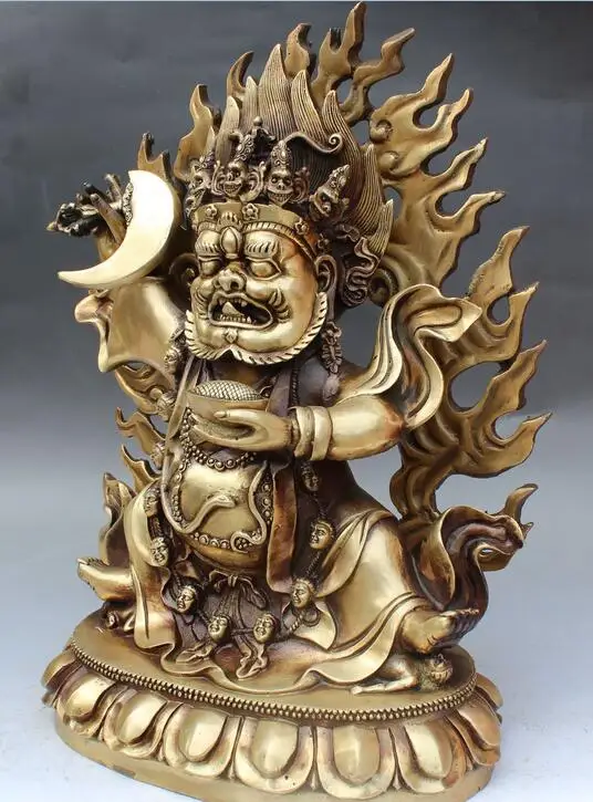 17 &quotтибетский буддизм Бронзовый Стенд Ваджрапани Махакалы разгневанного