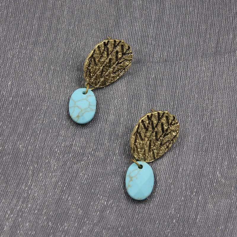 Женские винтажные серьги с мраморной отделкой серьги-подвески ручной работы