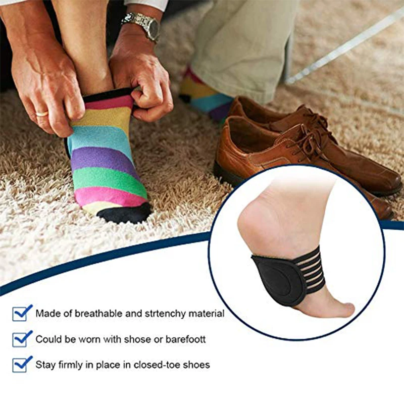 1 Pairs Compression Fasciitis Support Sleeves Foot Relief Cushions for Plantar Fasciitis Breathable Foot Arch Thickened Foot Mat