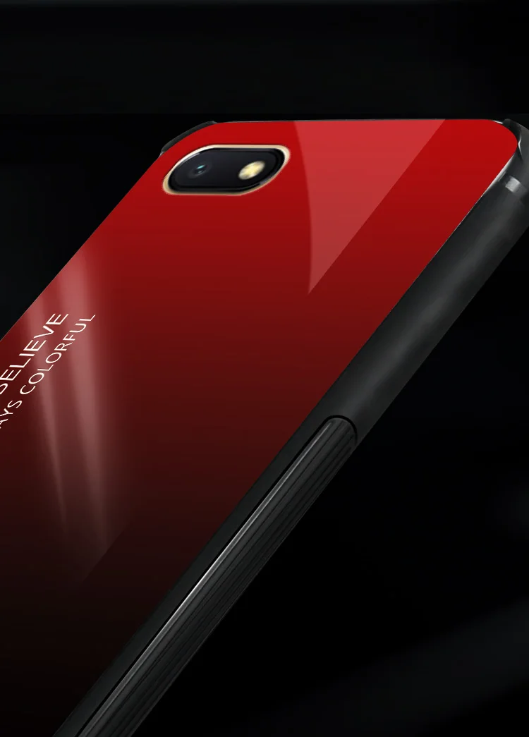 Redmi-6A градиентный чехол из закаленного стекла для Xiaomi Redmi 6 Redmi 6A на 5,4" Модный черный силиконовый бампер для Redmi 6
