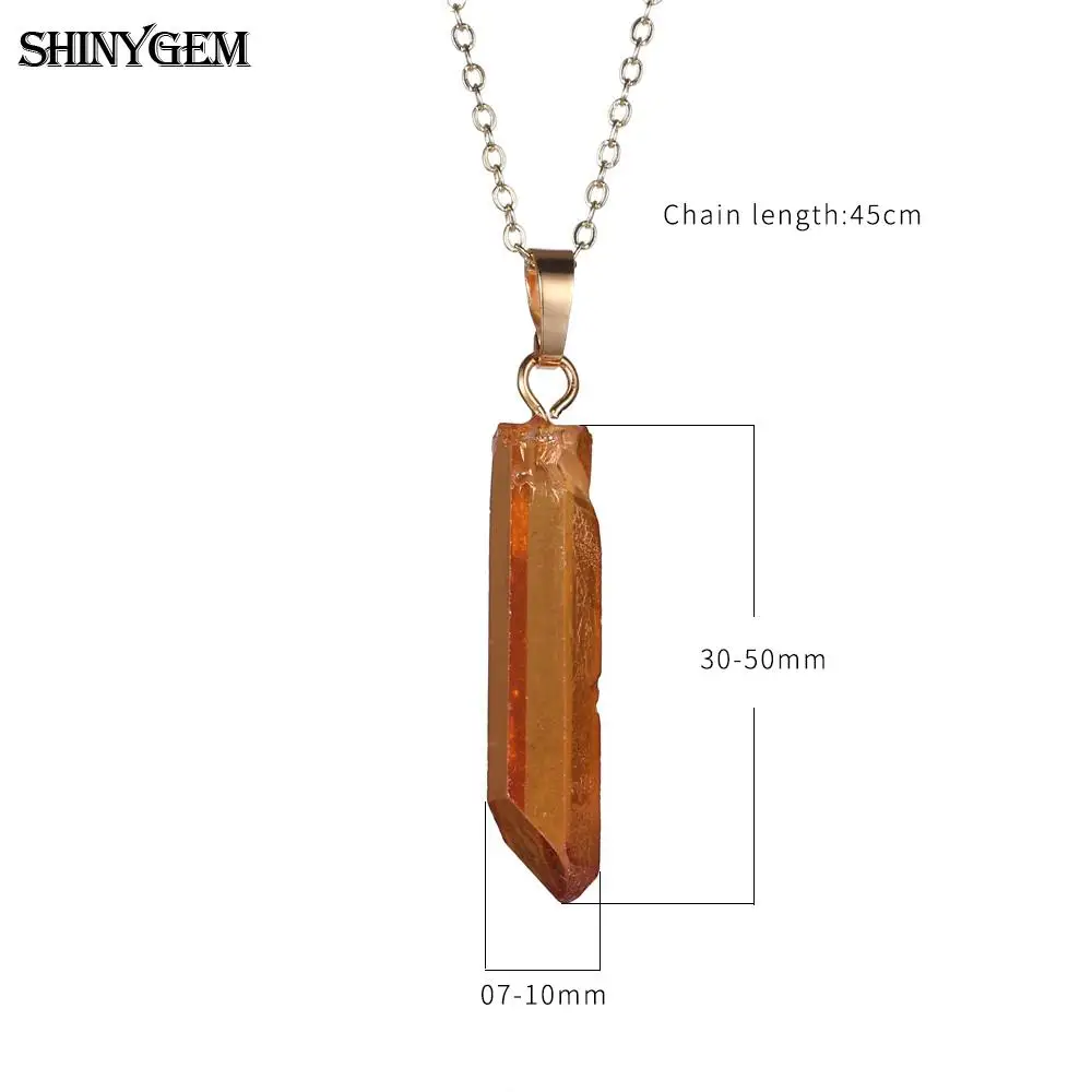 Ожерелья подвески ShinyGem 5 шт. с необычным натуральным кристаллом радужная чакра