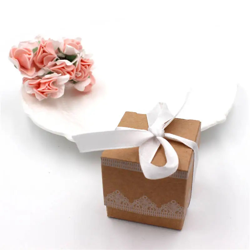 50 шт. кружевная Подарочная коробка из крафт бумаги в стиле ретро|box creative|box boxbox gift