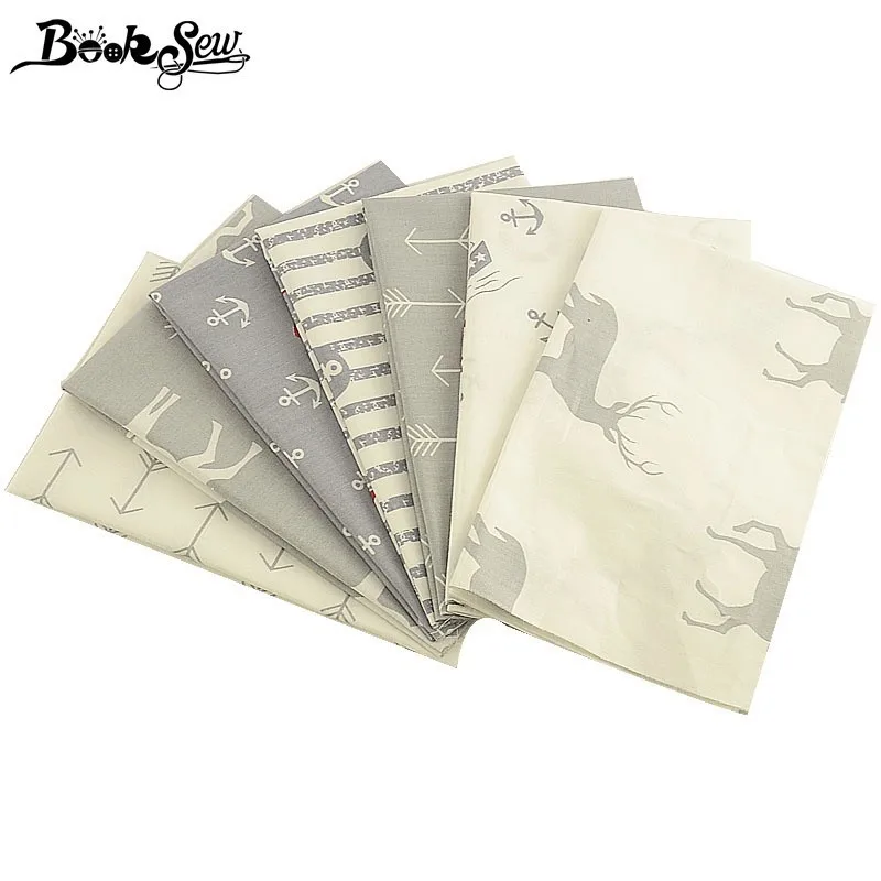 Booksew хлопчатобумажная ткань Telas Por Metro серая Серия 6 шт. 40 см x 50 см краситель материал одеяла DIY кукла лоскутное покрытие Подушка Tissu