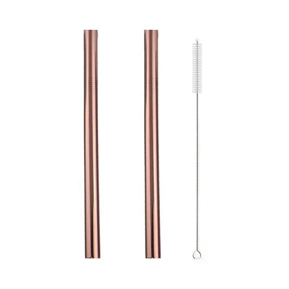 Rose 215x12mm A 2 шт питьевой соломинки многократного использования из нержавеющей стали соломинки Экстра Широкий 12 мм металлическая соломинка с чистящей щеткой мешок пузыря чай Yerba mate - Цвет: Rose 215x12mm A