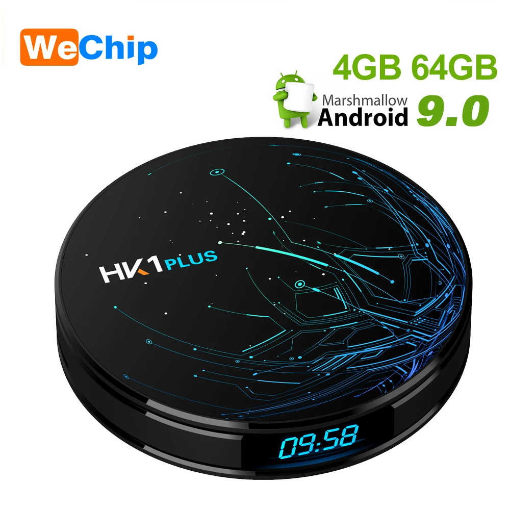ТВ-бокс HK1 Plus Smart Android 9,0 LPDDR3 4 Гб 64 Гб Amlogic S905X2 Dual Wifi BT4.0 H.265 4 K HK1Plus X2 4 ГБ 32 ГБ телеприставка