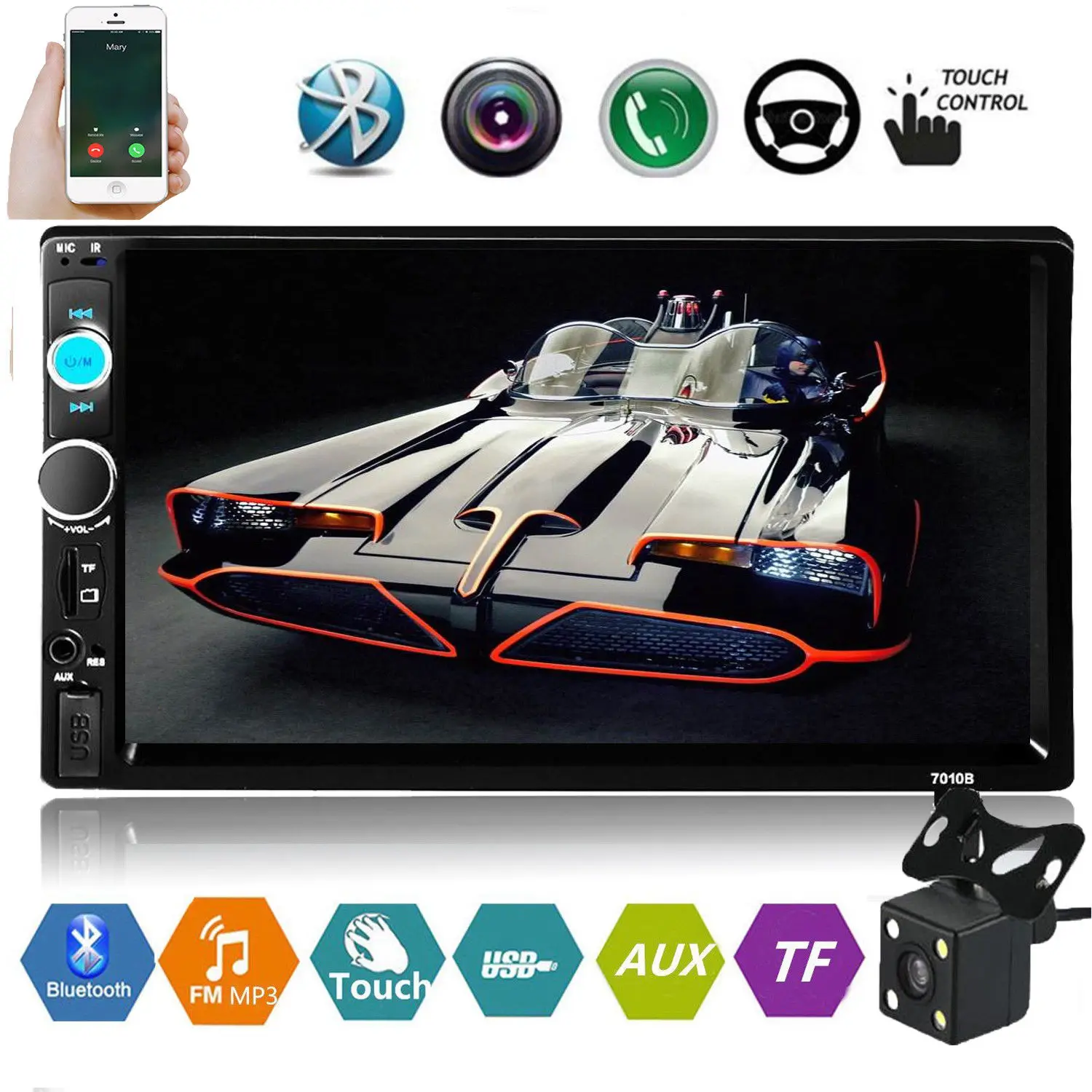 Bluetooth двойной 2 Din 7 &quotавтомобильный MP5 плеер стерео радио MP3 сенсорный экран и USB +
